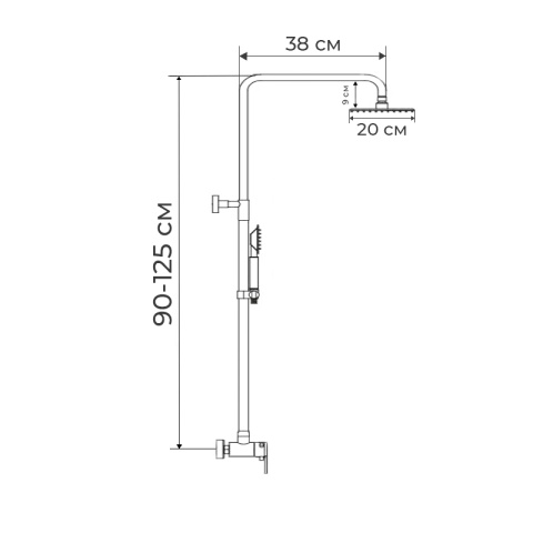Sprchový sloup s baterií, KUB-003-J | KUB-003-J